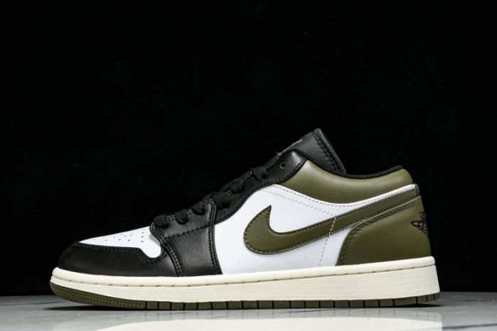 Air Jordan 1 Low ''Black Toe Medium Olive'' 553558-092