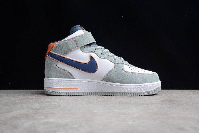 Nike Air Force 1 07 Mid Midnight Blue Orange Dark Grey CQ5059-203