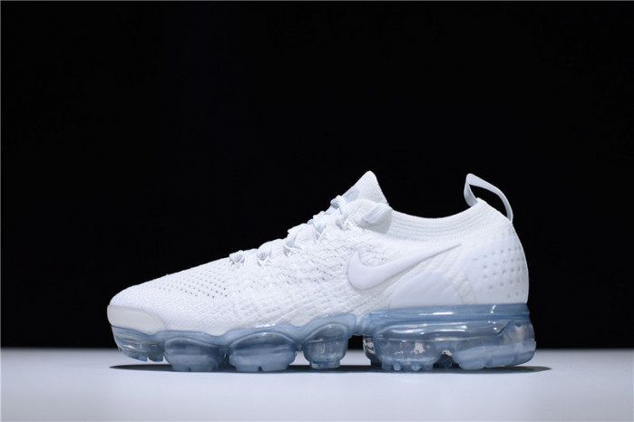 Nike Mens Air VaporMax Flyknit 2.0 Triple White 942843-100