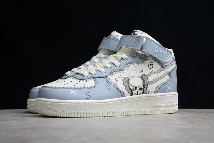 Kaws x Nike Air Force 1 07 Mid White Blue Black CW2308-211