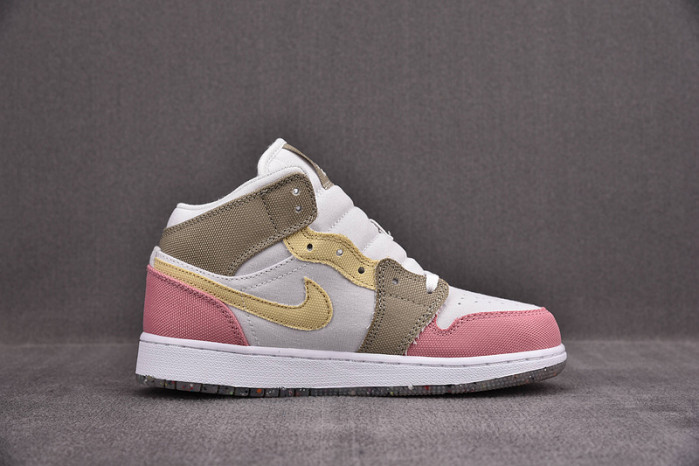 Jordan 1 Mid SE Pastel Vivid Green Grind (GS) DJ0338-100