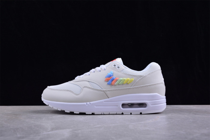 Nike Air Max 1 SE White Rainbow Lace Swoosh (GS) Kids FN4782-100