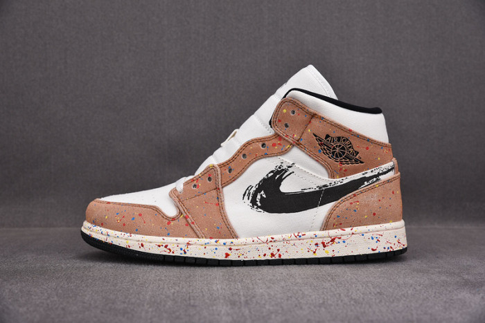 Air Jordan 1 Mid SE ''Brushstroke Paint Splatter'' DA8005-100