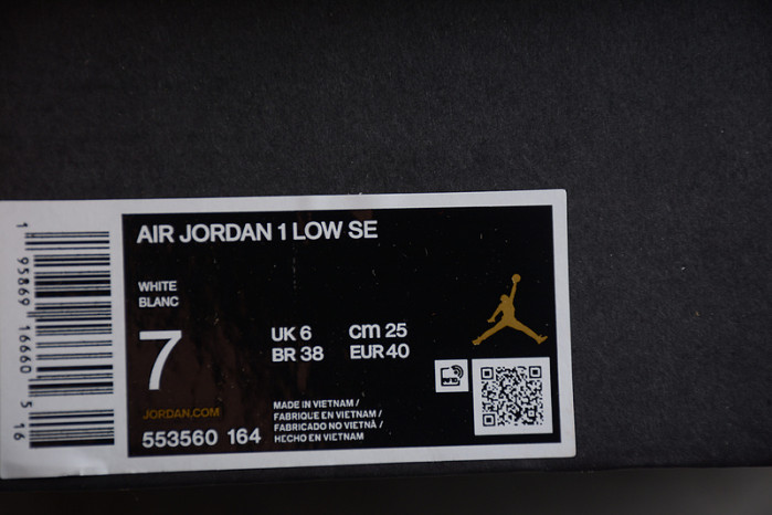 AIR JORDAN 1 LOW GS "WHITE/RED" 553560-164