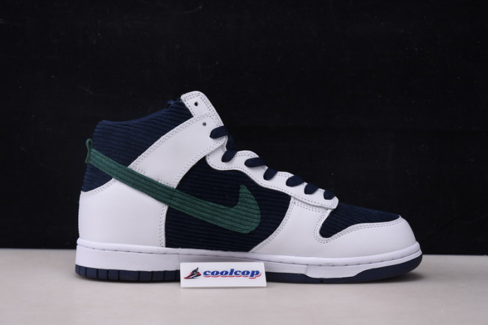 Nike SB Dunk High WHITE/MIDNIGHT NAVY-GREEN-VOLT DH0953-400