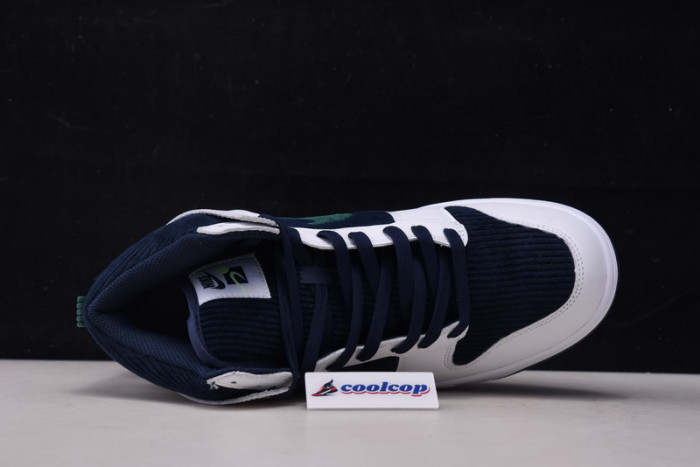 Nike SB Dunk High WHITE/MIDNIGHT NAVY-GREEN-VOLT DH0953-400